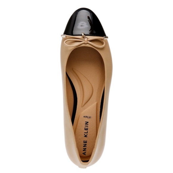 Anne Klein Women's Luci Cap Toe Ballet Flats- Size 10- Nude and Black - Picture 5 of 13